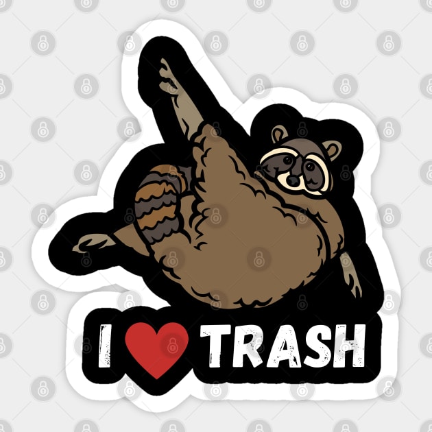 I Love Trash Raccoon Sticker by Norse Magic